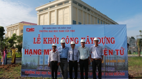 The groundbreaking ceremony for a new library